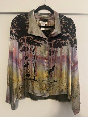 Citron Silky Button Up Blouse